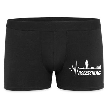 Holzschlag Herzschlag Holzfäller Waldarbeiter - Männer Boxer Shorts - Schwarz - Vorne
