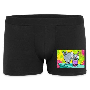 Bubble Tea Boba Drôle de Lapin mignon - Boxer Homme - noir - Devant