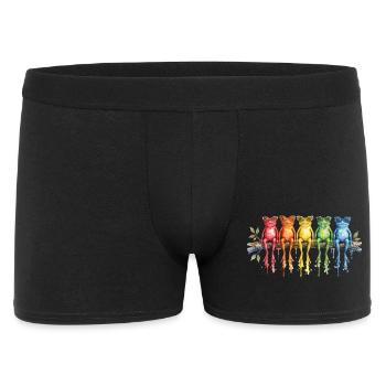 Cinq grenouilles colorées avec des lunettes rétro - Boxer Homme - noir - Devant