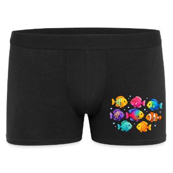 Colorful tropical fish for summer outfits - Men's Boxer Shorts - black - Front