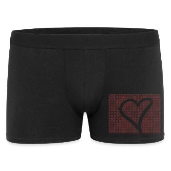 Red Dot Heart Contour - Men's Boxer Shorts - black - Front