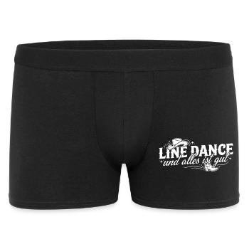 Line Dance Und Alles Ist Gut - Männer Boxer Shorts - Schwarz - Vorne