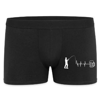 Fishing, heartbeat and beer - Men's Boxer Shorts - black - Front