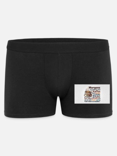 Kaffee Morgen Spruch Illustration - Männer Boxer Shorts - Schwarz