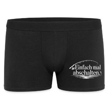 Einfach mal abschalten Angler Spruch Wasser - Männer Boxer Shorts - Schwarz - Vorne