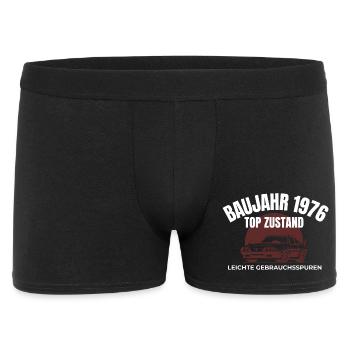 Baujahr 1976. Geburtstag Geschenk Shirt - Männer Boxer Shorts - Schwarz - Vorne