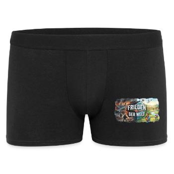 Frieden der Welt - Männer Boxer Shorts - Schwarz - Vorne