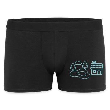 Waldsee-Häuschen Silhouetten - Men's Boxer Shorts - black - Front