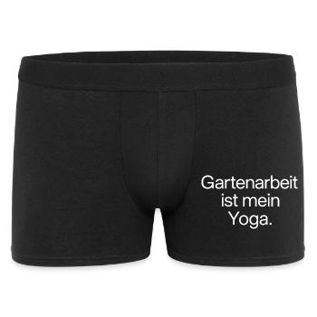Gartenarbeit ist mein Yoga Spruch Humor Gärtner - Männer Boxer Shorts - Schwarz - Vorne