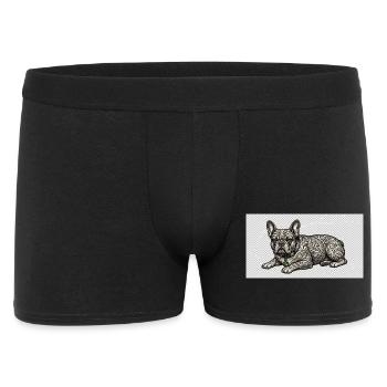 Motif de tatouage de bouledogue orné - Boxer Homme - noir - Devant
