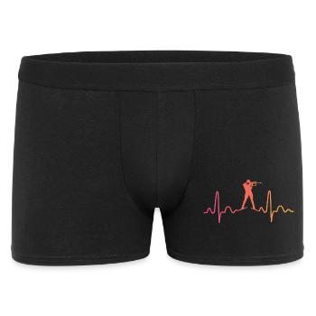 Biathlon Sunset Heartbeat Biathlet - Männer Boxer Shorts - Schwarz - Vorne