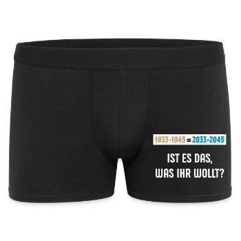 1933-1945 = 2033-2045 – Ist Es Das … (NEG 3C) - Männer Boxer Shorts - Schwarz - Vorne