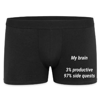 Mein Gehirn: Nebenquests - Männer Boxer Shorts - Schwarz - Vorne