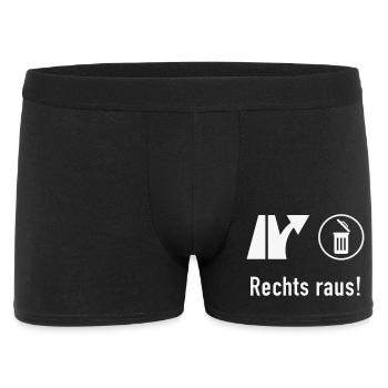 Rechts Raus! (Gegen Rechts / Politik / Ausfahrt) - Männer Boxer Shorts - Schwarz - Vorne
