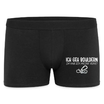 Bouldern Da hab ich meine Ruhe Klettern - Männer Boxer Shorts - Schwarz - Vorne