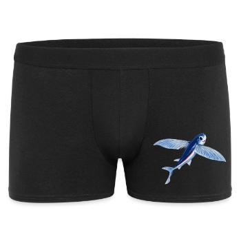 Poisson volant en orange bleu - Boxer Homme - noir - Devant