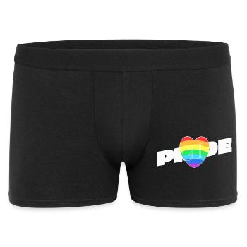 Pride Herz - Regenbogen Design - Männer Boxer Shorts - Schwarz - Vorne
