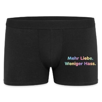 Mehr Liebe Shirt Sticker für Frauen und Männer - Männer Boxer Shorts - Schwarz - Vorne