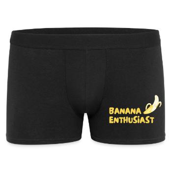 Banana Enthusiast Logo - Männer Boxer Shorts - Schwarz - Vorne