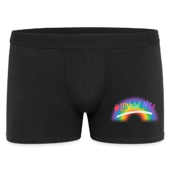 Liebe gewinnt Regenbogen - Männer Boxer Shorts - Schwarz - Vorne
