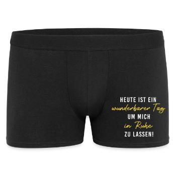Heute wunderbarerer Tag, um mich in Ruhe zu lassen - Männer Boxer Shorts - Schwarz - Vorne