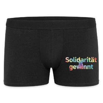 Solidarität gewinnt Statement Pride Fans LGBTQ - Männer Boxer Shorts - Schwarz - Vorne