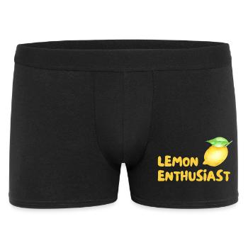 Zitrusliebhaber Lemon Enthusiast - Männer Boxer Shorts - Schwarz - Vorne