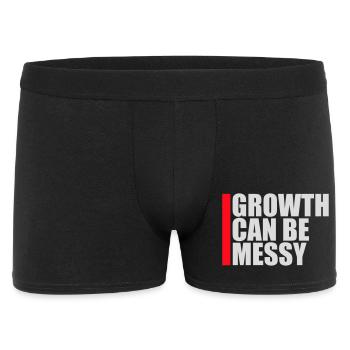 Growth Can Be Messy Personal Growth Quote Logo - Men's Boxer Shorts - black - Front