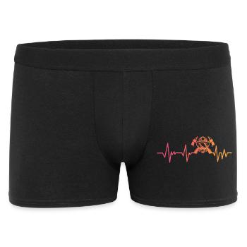 Feuerwehrmann Sunset Heartbeat Feuerwehrmann - Männer Boxer Shorts - Schwarz - Vorne