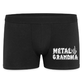 Metall-Oma Geschenk Oma Heavy Metal - Männer Boxer Shorts - Schwarz - Vorne