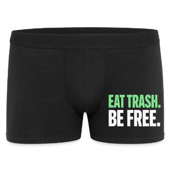 Eat Trash Be Free Spruch Fast Food Humor - Männer Boxer Shorts - Schwarz - Vorne