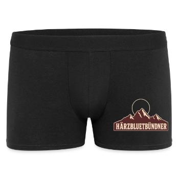 Bündner Härzbluetbündner - Männer Boxer Shorts - Schwarz - Vorne