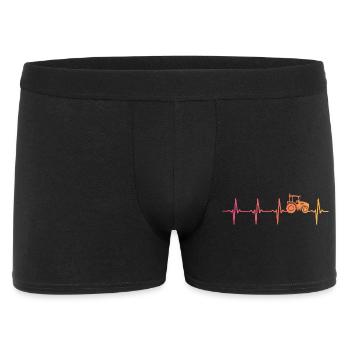 Traktor-Sonnenuntergangs-Herzschlag-Bauer - Männer Boxer Shorts - Schwarz - Vorne