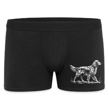 Handgezeichneter irischer Zuspieler – Roter Zuspieler Hund Mama Papa - Männer Boxer Shorts - Schwarz - Vorne