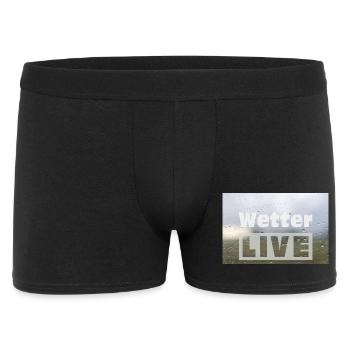 Wetter LIVE – Minimalistisches Regen Poster - Männer Boxer Shorts - Schwarz - Vorne