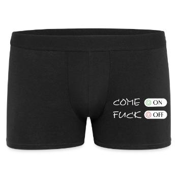 FUCK OFF, Come on - Fuck off, Fuck Off - Männer Boxer Shorts - Schwarz - Vorne