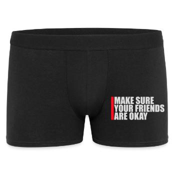 Assurez-vous que vos amis vont bien Logo de citation des amis - Boxer Homme - noir - Devant
