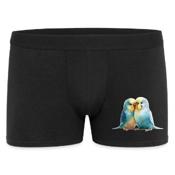 Wellensittiche - Männer Boxer Shorts - Schwarz - Vorne