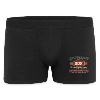 DDR Ostprodukt Retro Logo  - Männer Boxer Shorts - Schwarz - Vorne