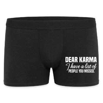 karma - Männer Boxer Shorts - Schwarz - Vorne