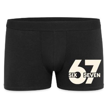 67 Six Seven – Urban Typografie - Männer Boxer Shorts - Schwarz - Vorne