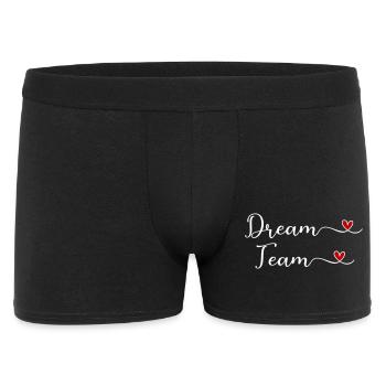Dream Team Herz Typographie - Männer Boxer Shorts - Schwarz - Vorne