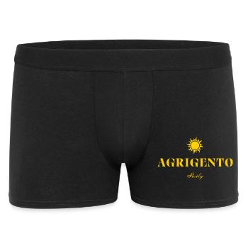 Logo von Agrigento Suncrest Sizilien - Männer Boxer Shorts - Schwarz - Vorne