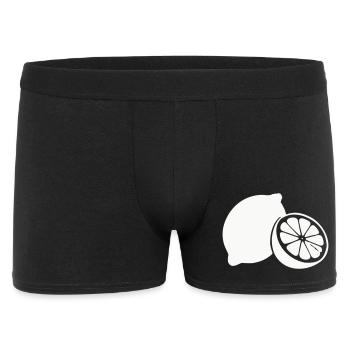 Zitrus-Silhouette Zitronen - Männer Boxer Shorts - Schwarz - Vorne