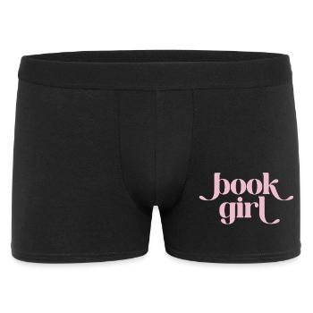 Buchgirl - Book Girl Retro - Männer Boxer Shorts - Schwarz - Vorne