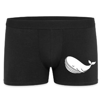 Silhouette de baleine : motif marin minimaliste - Boxer Homme - noir - Devant