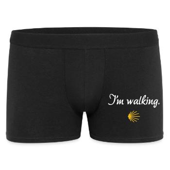 Je marche | Chemin de Saint-Jacques, Pèlerins, Santiago - Boxer Homme - noir - Devant