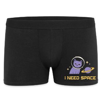 Weltraumkatze – I Need Space - Männer Boxer Shorts - Schwarz - Vorne