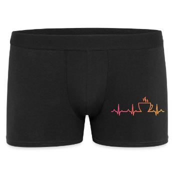 Sonnenuntergangskaffee, Herzschlag, Kaffee - Männer Boxer Shorts - Schwarz - Vorne