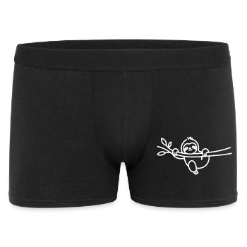 Entspanntes Faultier am Ast Tiermotiv - Männer Boxer Shorts - Schwarz - Vorne